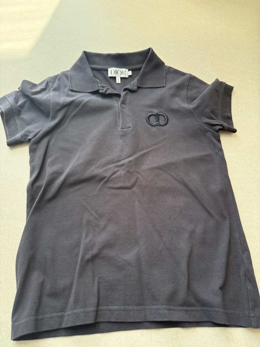 Dior kids Dark Navy Polo with Embroidered CD
